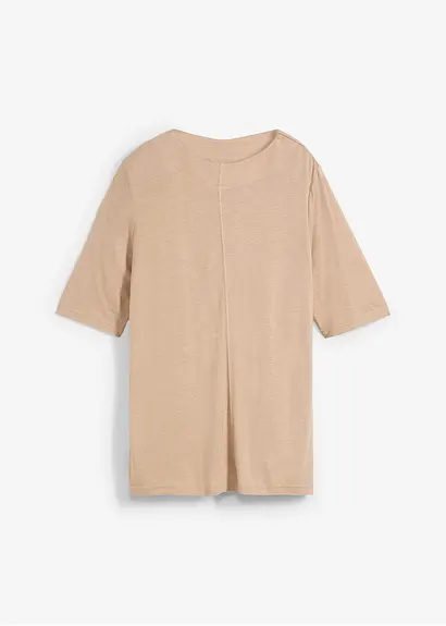 bonprix T-Shirt mit vertikalem Cut-and-Sew-Detail mittig auf der Vorderseite und Schlitzen in der Seitennaht