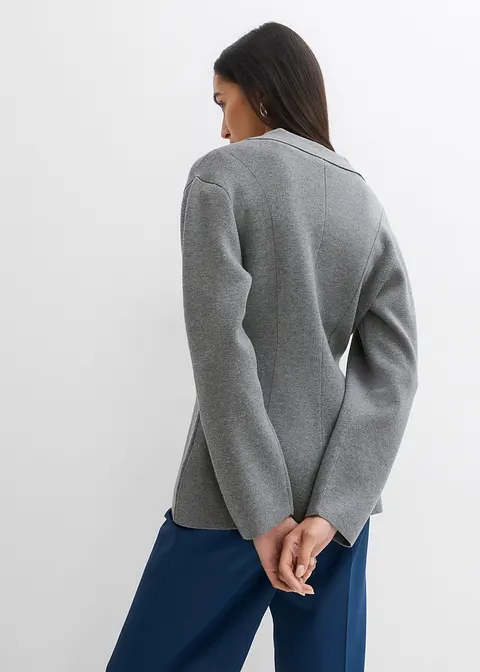 Bonprix Taillierter Strickblazer Mit Abfallendem Revers Und Einem Einreihigen Verschluss