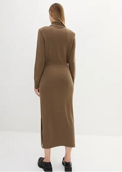 Bonprix Tailliertes Rollkragenkleid Aus Reiner Merinowolle In Premium Qualität