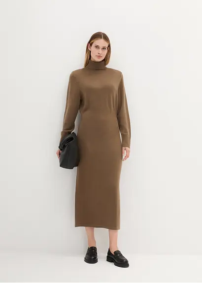 Bonprix Tailliertes Rollkragenkleid Aus Reiner Merinowolle In Premium Qualität