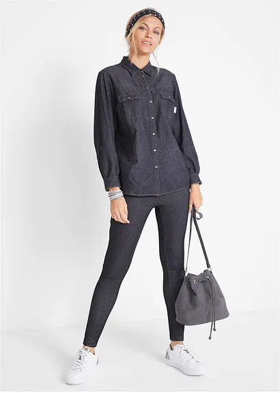 Bonprix Thermo-Leggings Mit Kuschelfutter In Moderner Jeansoptik - Damen