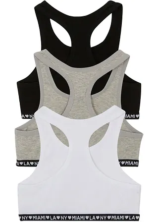 Bonprix Tolle Bustiers Im 3er-Pack - Schwarz/weiß/hellgrau Meliert