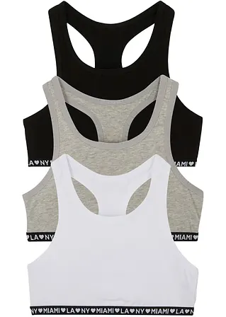 bonprix Tolle Bustiers im 3er-Pack - schwarz/weiß/hellgrau meliert