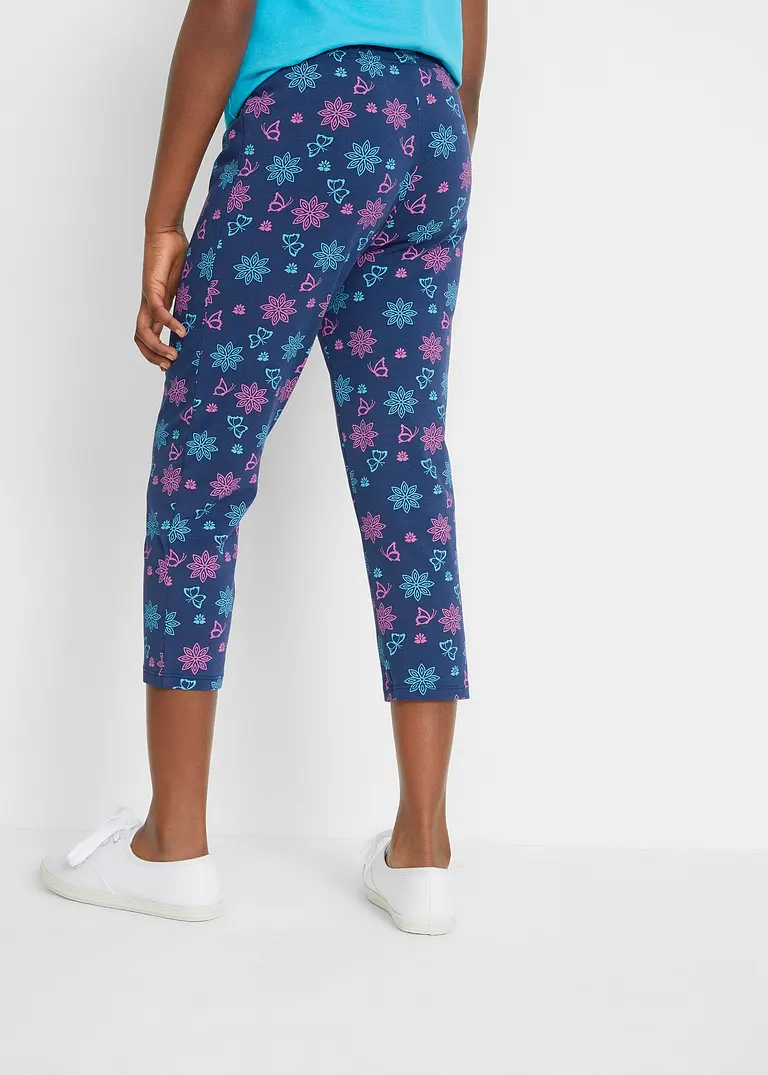 Bonprix Tolle Mädchen Leggings Mit Print - Mitternachtsblau+türkis