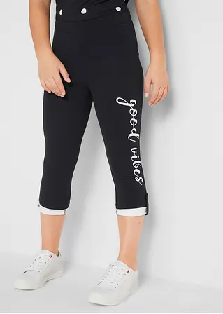 Bonprix Tolle Mädchen Leggings Mit Schriftzug - Schwarz