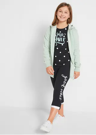 Bonprix Tolle Mädchen Leggings Mit Schriftzug - Schwarz