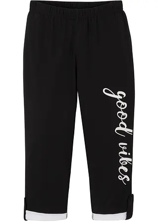 bonprix Tolle Mädchen Leggings mit Schriftzug - schwarz