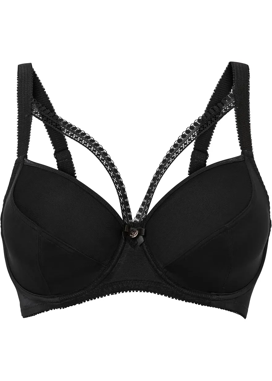 bonprix Toller BH mit modernem Design - schwarz Cup F - Damen