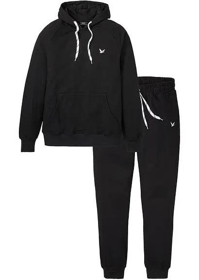 bonprix Toller Jogginganzug mit einer kleinen Stickerei auf dem Sweatshirt und auf der Jogginghose Sweatshirt mit Kängurutasche maschinenwaschbar