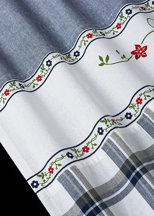 Bonprix Toller Landhaus-Vorhang Mit Karomuster Inkl. Raffhalter