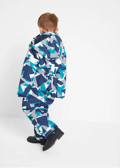 Bonprix Toller Schneeoverall Mit Coolem Print - Blau - Kinder