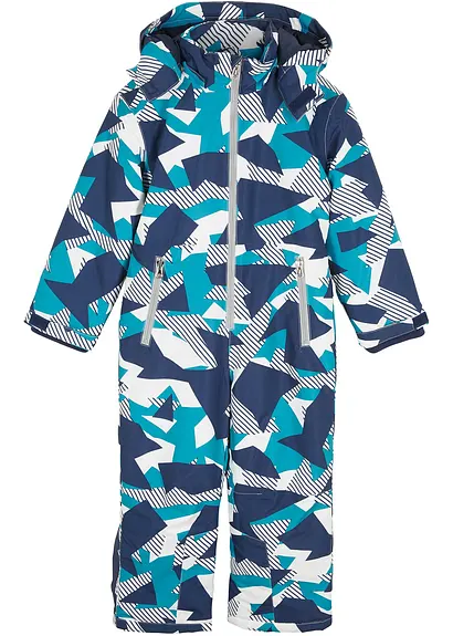 bonprix Toller Schneeoverall mit coolem Print - blau - Kinder