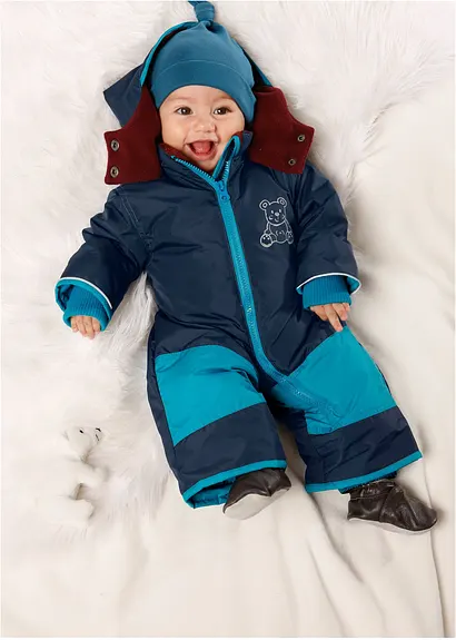Bonprix Toller Schneeoverall Mit Zipfelmütze - Blau - Kinder