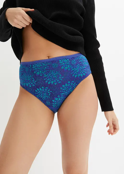 Bonprix Toller Slip Aus Traumhafter Mehrfarbiger Spitze - Blau
