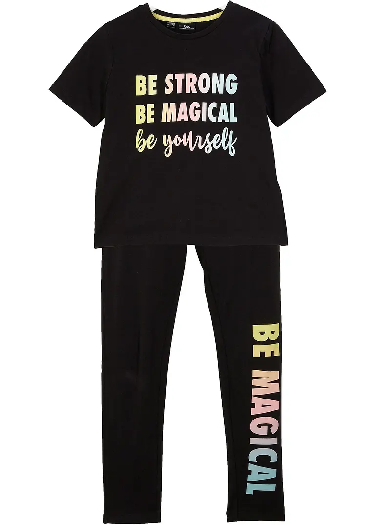 bonprix Tolles Mädchen Set bestehend aus T-Shirt + Leggings mit Print
