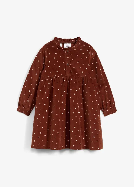 bonprix Tolles Mädchenkleid aus Cord mit Knopfleiste - braun