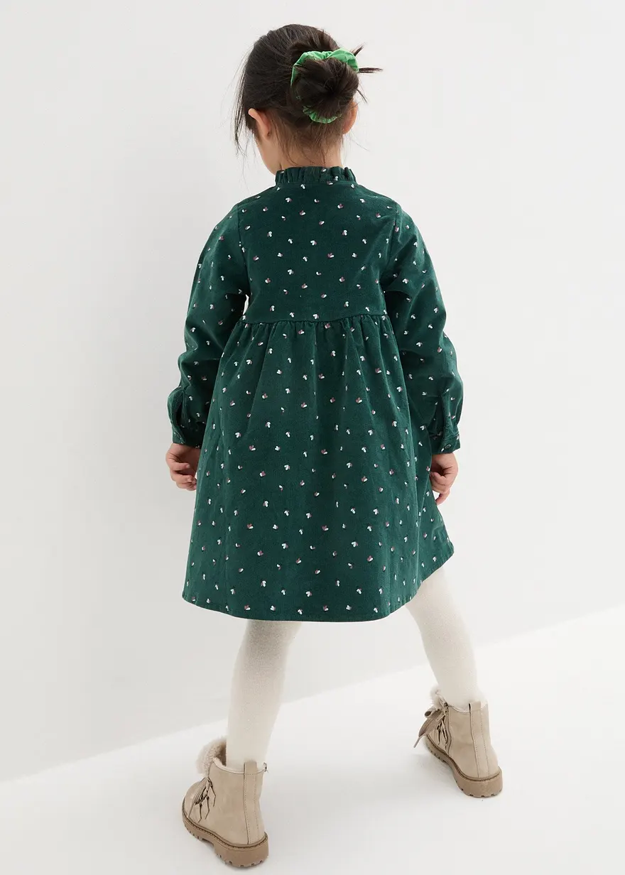 Bonprix Tolles Mädchenkleid Aus Cord Mit Knopfleiste - Grün