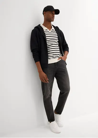 Bonprix Tolles Poloshirt Mit Bündchen Und Einem Kleinen Lederimitat Label