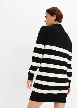 Bonprix Tolles Strickkleid Mit Streifen - Schwarz - Damen