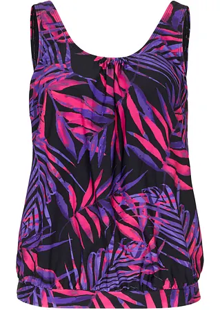 bonprix Tolles Tankini Oberteil mit edlem Druck - schwarz