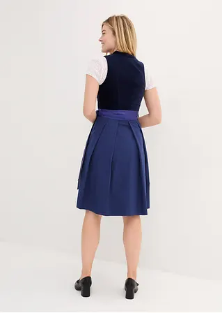 Bonprix Traditionelles Dirndl Mit Hochwertigen Samtmieder Und Changierender Schürze. Der Rock Ist Mit Einem Angenehmen Baumwollfutter Ausgestattet