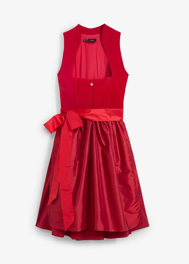 bonprix traditionelles Dirndl mit hochwertigen Samtmieder und changierender Schürze. Der Rock ist mit einem angenehmen Baumwollfutter ausgestattet