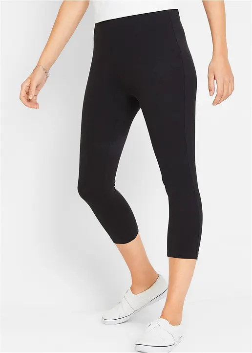 Bonprix Trageangenehme Capri-Leggings Mit Komfortbund - Schwarz