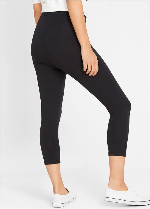 Bonprix Trageangenehme Capri-Leggings Mit Komfortbund - Schwarz