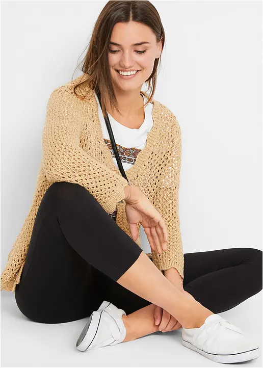 Bonprix Trageangenehme Capri-Leggings Mit Komfortbund - Schwarz