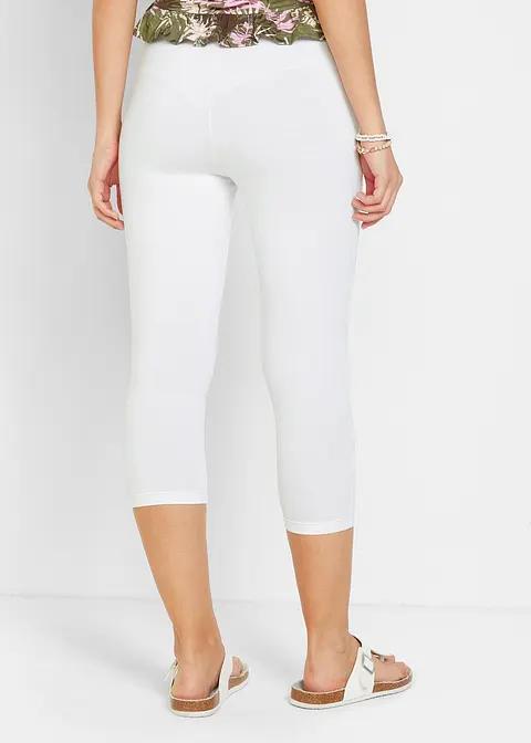 Bonprix Trageangenehme Capri-Leggings Mit Komfortbund - Weiß