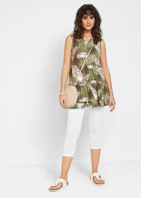 Bonprix Trageangenehme Capri-Leggings Mit Komfortbund - Weiß