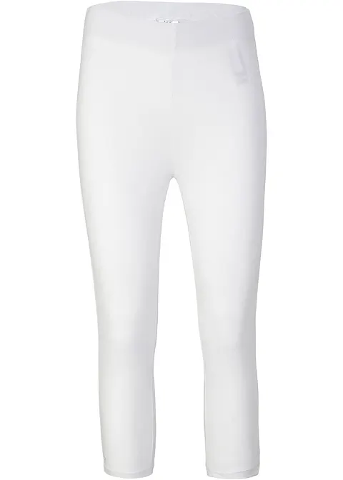 bonprix Trageangenehme Capri-Leggings mit Komfortbund - weiß