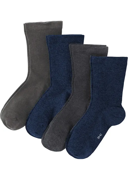 bonprix Trageangenehme Socken mit druckfreiem Bündchen (4er-Pack) - Damen