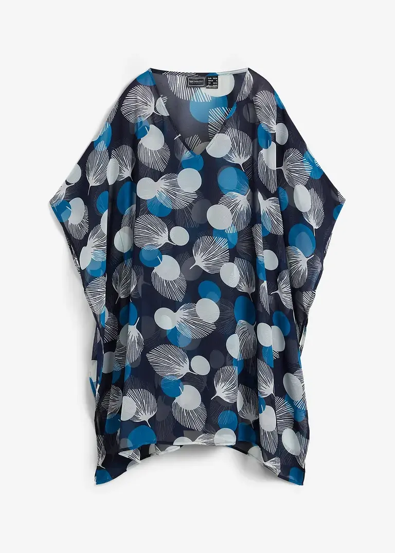 bonprix Transparente Tunika mit tollem Druck - blau - Damen