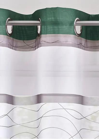 Bonprix Transparenter Gardinenschal Mit Querstreifen Druck (1er Pack)