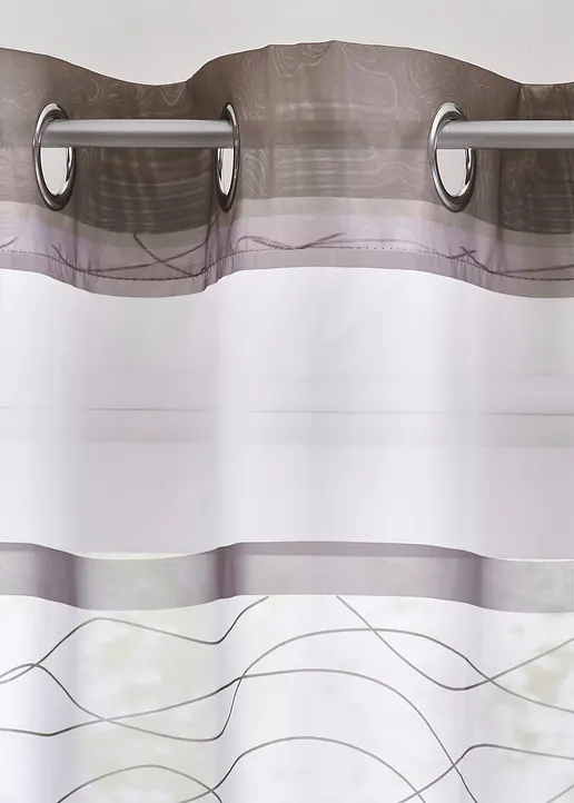 Bonprix Transparenter Gardinenschal Mit Querstreifen Druck (1er Pack)