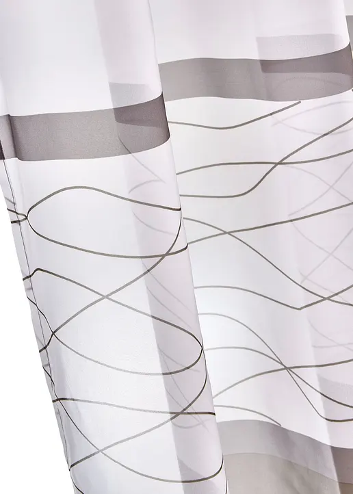 Bonprix Transparenter Gardinenschal Mit Querstreifen Druck (1er Pack)