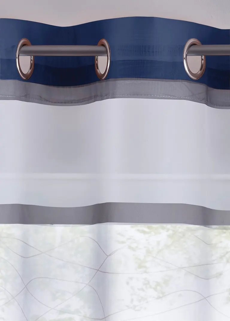 Bonprix Transparenter Gardinenschal Mit Querstreifen Druck (1er Pack)