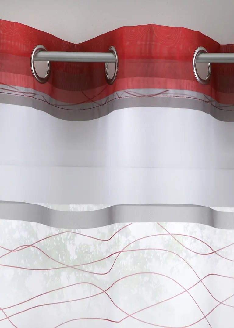 Bonprix Transparenter Gardinenschal Mit Querstreifen Druck (1er Pack)