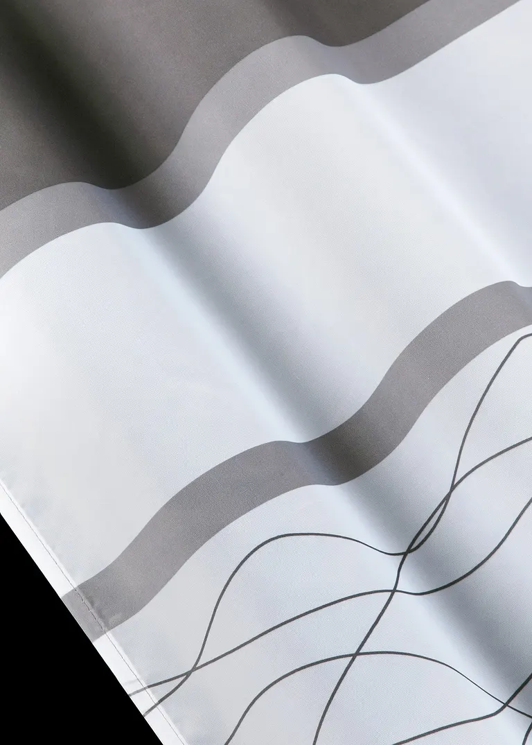 Bonprix Transparenter Gardinenschal Mit Querstreifen Druck (1er Pack)