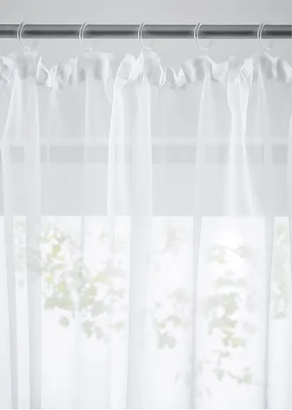 Bonprix Transparenter Store In Vielen Größen - Weiß Kräuselband