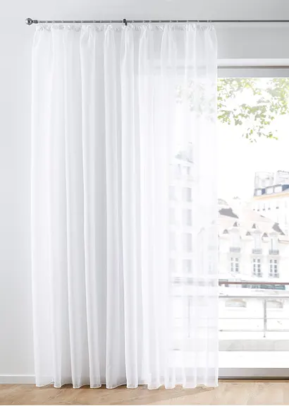 bonprix Transparenter Store in vielen Größen - weiß Kräuselband