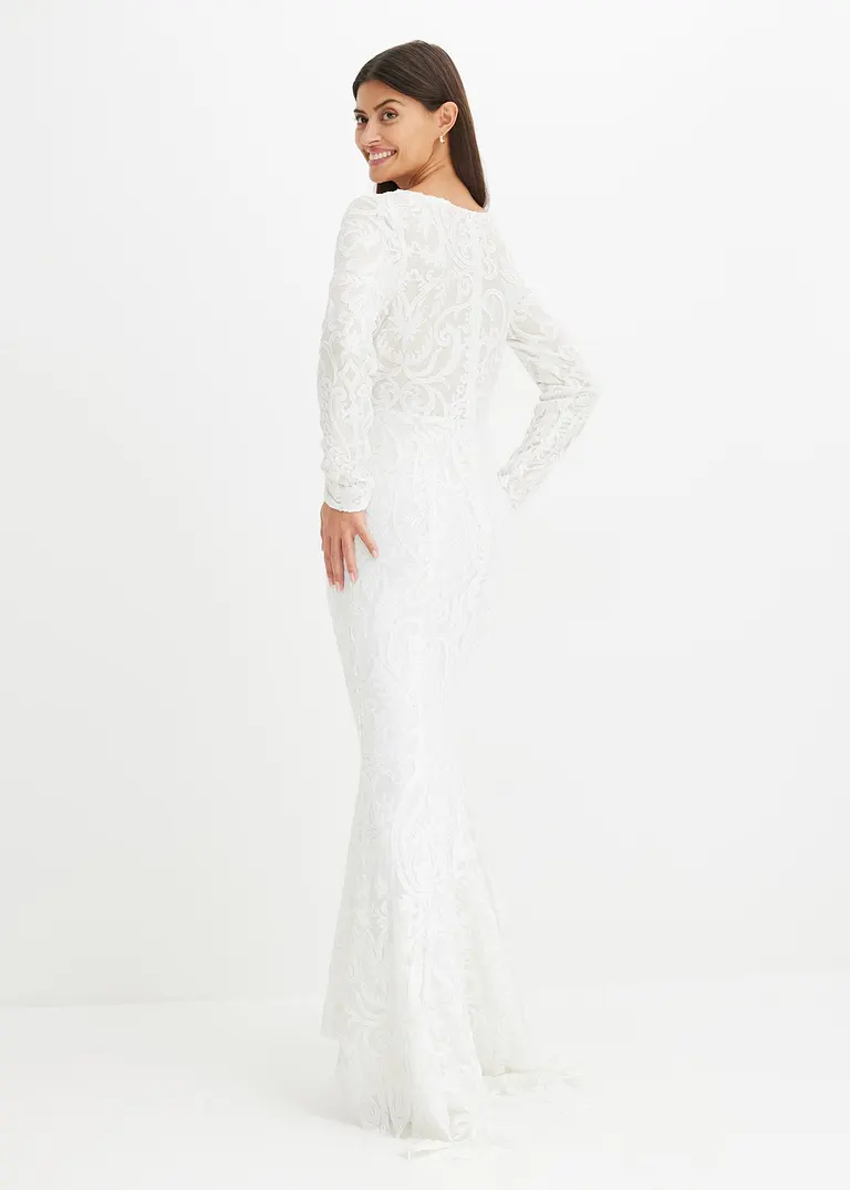 Bonprix Traumhaftes Brautkleid In Mermaid-Shape Mit Paillettenstickerei Und Einer Kurzen Schleppe