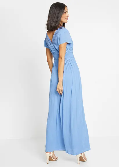 Bonprix Traumhaftes Sommerkleid Mit Gehäkelter Spitze - Blau