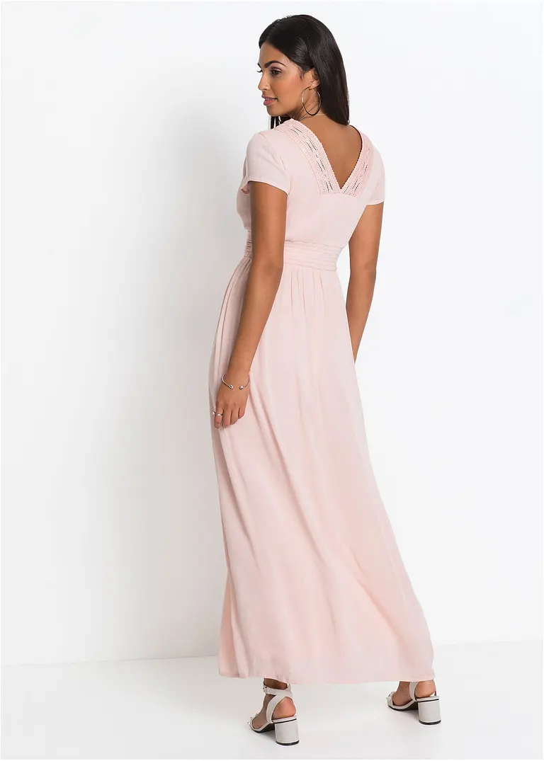 Bonprix Traumhaftes Sommerkleid Mit Gehäkelter Spitze - Rosa