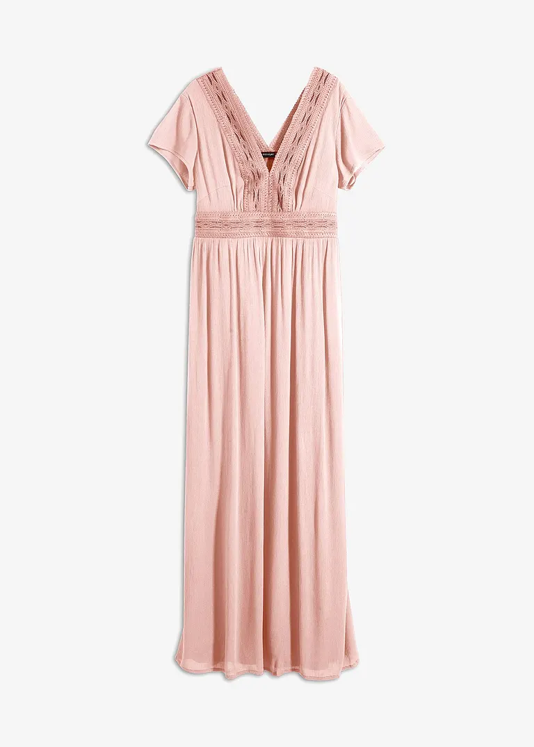 bonprix Traumhaftes Sommerkleid mit gehäkelter Spitze - rosa
