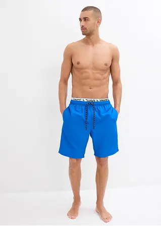 Bonprix Trendige Badeshorts Mit Dekorativem Gummibund - Blau