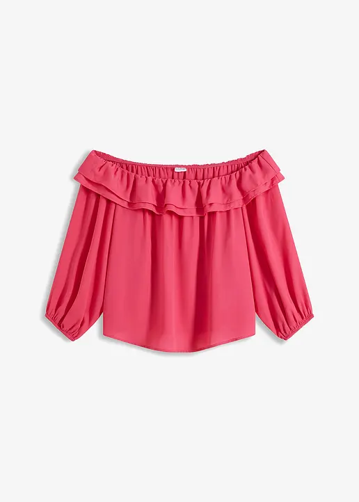 bonprix trendige Carmenbluse mit Rüschen - pink - Damen