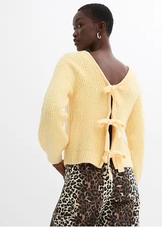 Bonprix Trendige Grobstrickjacke Von Beiden Seiten Tragbar - Gelb
