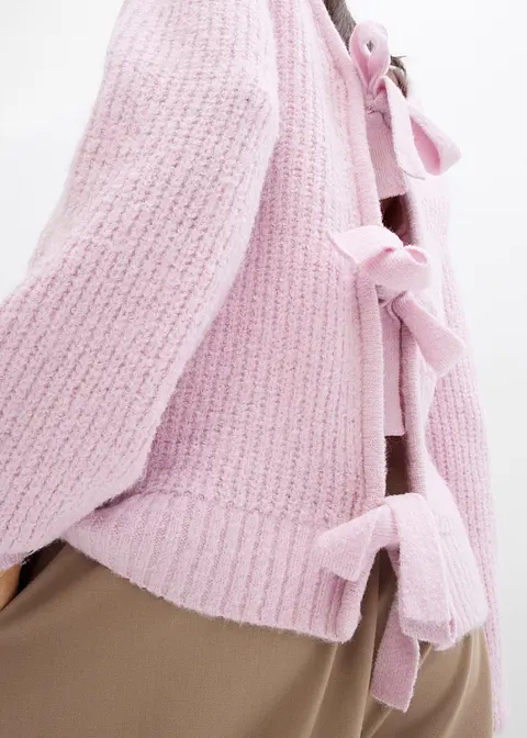 Bonprix Trendige Grobstrickjacke Von Beiden Seiten Tragbar - Lila